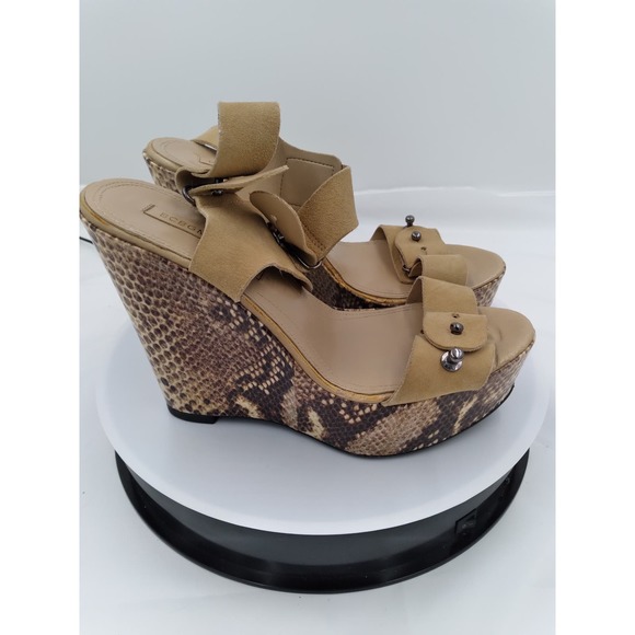 BCBGMaxazria Faux snakeskin 5.5" wedge heel size 39.5 EU, 8.5 US - Picture 2 of 7